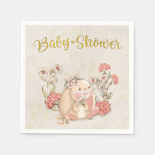 Serviette En Papier Volet vintage Bunny Floral Antique Blanc