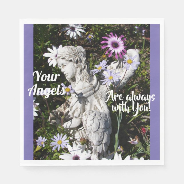 Serviette En Papier Vos anges sont toujours avec vous Floral Angel (Devant)