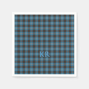 Serviette En Papier Vos initiales sur Angus District tartan antique