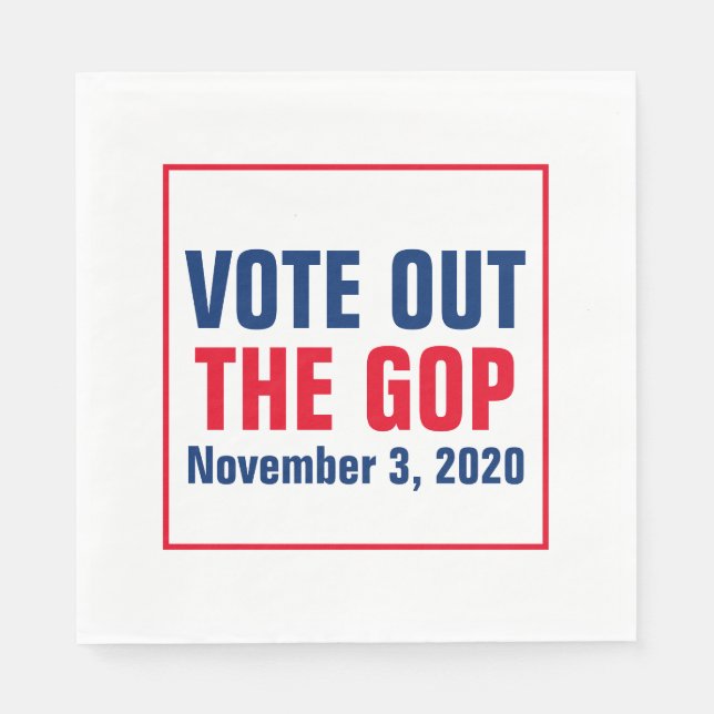Serviette En Papier Vote du vote du GOP 2020 Élection Rouge Blanc Bleu (Devant)