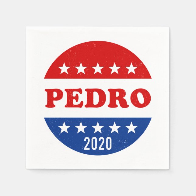 Serviette En Papier Vote pour Pedro en 2020 Bouton amusant d'électeur (Devant)