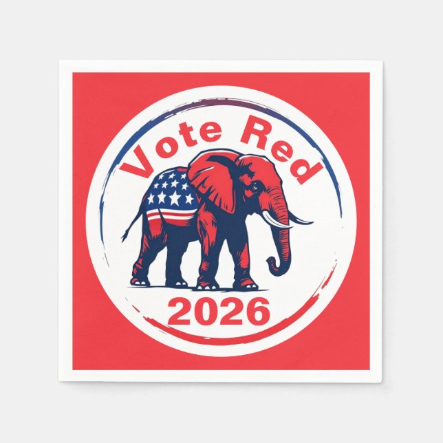 Serviette En Papier Vote Red 2026 (Devant)