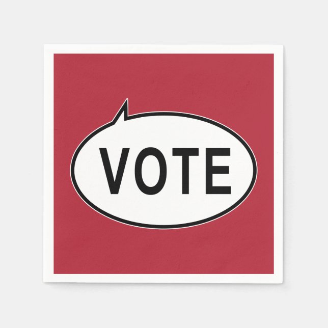 Serviette En Papier VOTE - Rouge (Devant)
