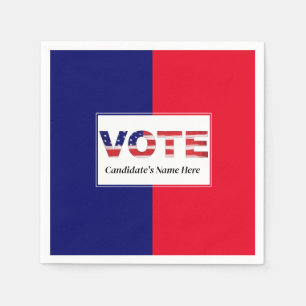Serviette En Papier Vote Rouge/Bleu