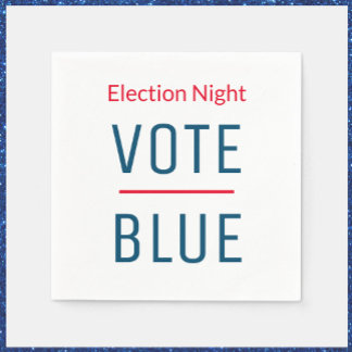 Serviette En Papier Voter Blue Election Night Naples