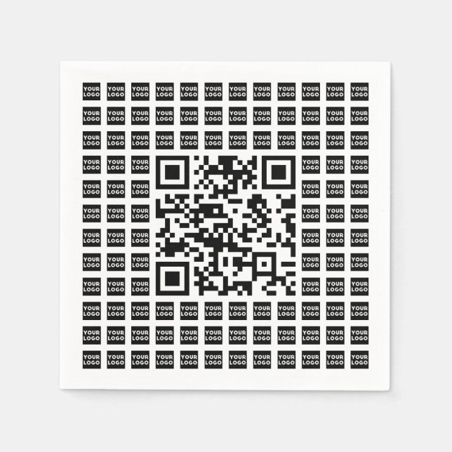 Serviette En Papier Votre code QR Logo/Image Carrelé et modifiable (Devant)