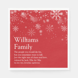 Serviette En Papier Votre définition de famille Noël personnalisé