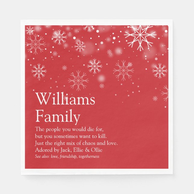 Serviette En Papier Votre définition de famille Noël personnalisé (Devant)
