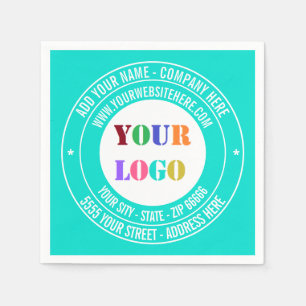 Serviette En Papier Votre entreprise Logo Texte et couleurs Business N