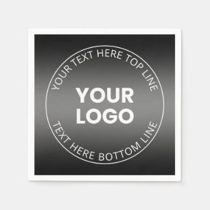 Serviette En Papier Votre logo avec un dégradé noir et blanc modifiabl