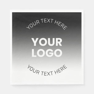 Serviette En Papier Votre logo Dégradé noir & blanc moderne modifiab