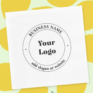 Serviette En Papier Votre logo d'entreprise et texte promotionnel Bl