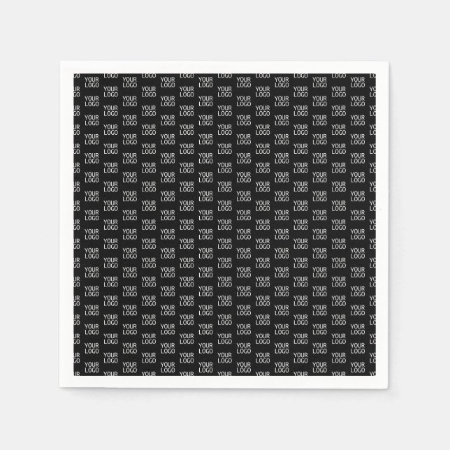 Serviette En Papier Votre logo d'entreprise | Motif demi-étape élégant (Devant)