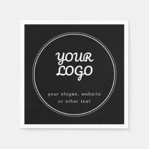 Serviette En Papier Votre logo élégant modifiable noir et blanc