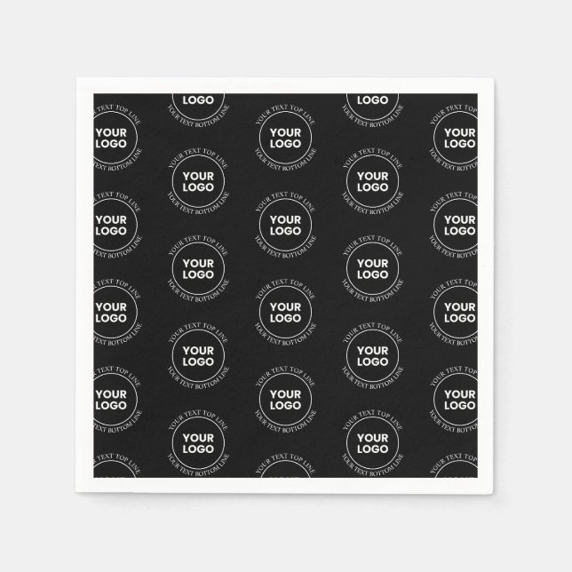 Serviette En Papier Votre logo et votre texte modifiable | Motif répét (Devant)