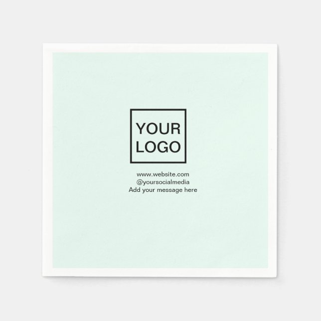 Serviette En Papier Votre logo ici blanc simple minimal lignes jaunes  (Devant)