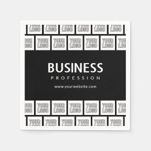 Serviette En Papier Votre logo Motif et nom commercial modifiable