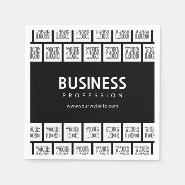 Serviette En Papier Votre logo Motif et nom commercial modifiable (Devant)