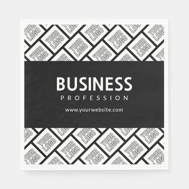 Serviette En Papier Votre logo Motif et nom commercial modifiable (Devant)
