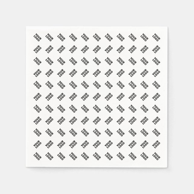Serviette En Papier Votre logo | Motif répété de substitution simple (Devant)