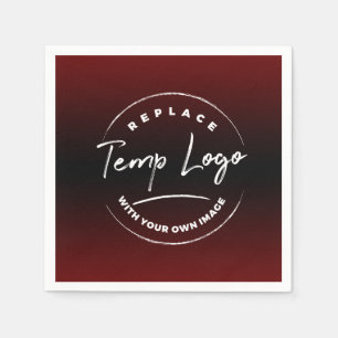 Serviette En Papier Votre logo ou image d'entreprise rouge noir ombré