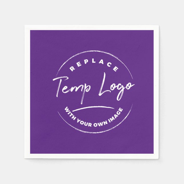 Serviette En Papier Votre logo ou image d'entreprise Royal Purple (Devant)