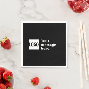Serviette En Papier Votre logo ou image téléchargée & Texte rétro modi