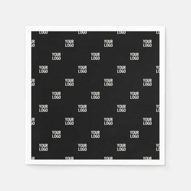 Serviette En Papier Votre logo ou toute image | Bandes diagonales (Devant)