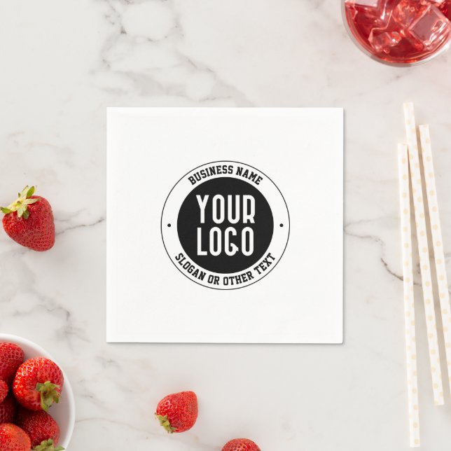 Serviette En Papier Votre logo ou votre conception d'entreprise | Text (En situation)