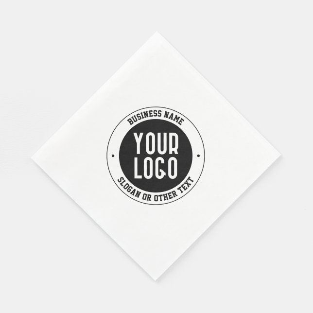 Serviette En Papier Votre logo ou votre conception d'entreprise | Text (Coin)