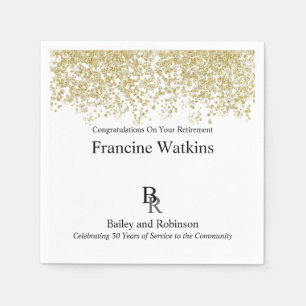Serviette En Papier Votre Logo Professional Retirement Gold Parties sc