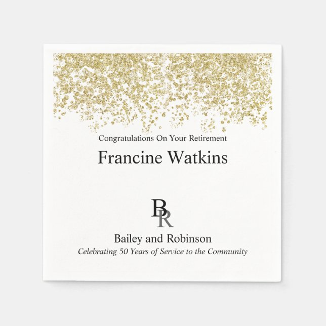 Serviette En Papier Votre Logo Professional Retirement Gold Parties sc (Devant)