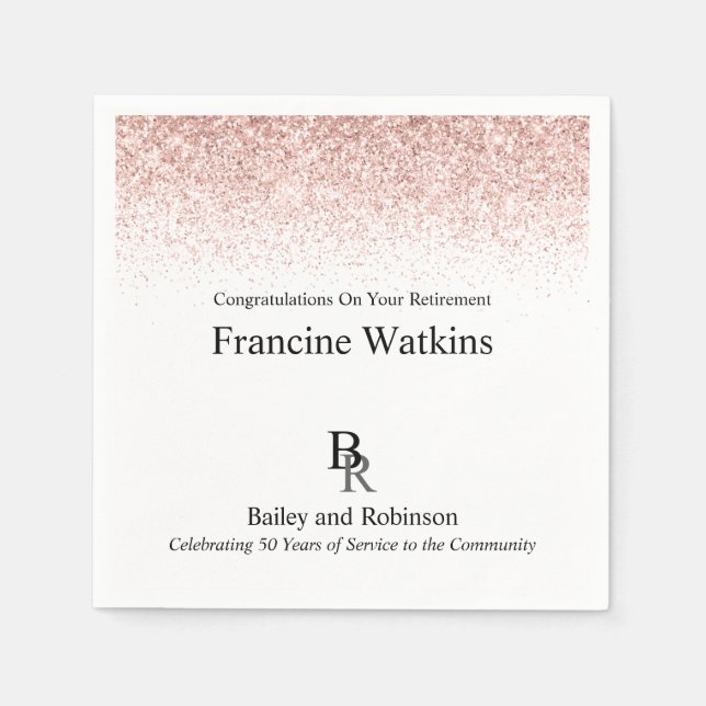 Serviette En Papier Votre logo professionnel retraite Parties scintill (Devant)