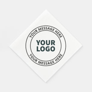 Serviette En Papier Votre logo téléchargé + texte circulaire modifiabl