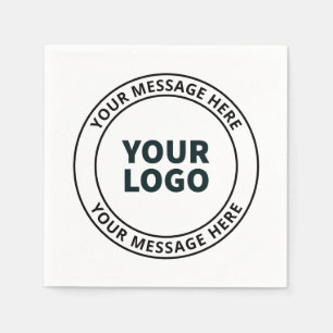Serviette En Papier Votre logo téléchargé + texte circulaire modifiabl