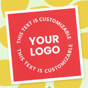 Serviette En Papier Votre logo/toute image téléchargée et tout texte c