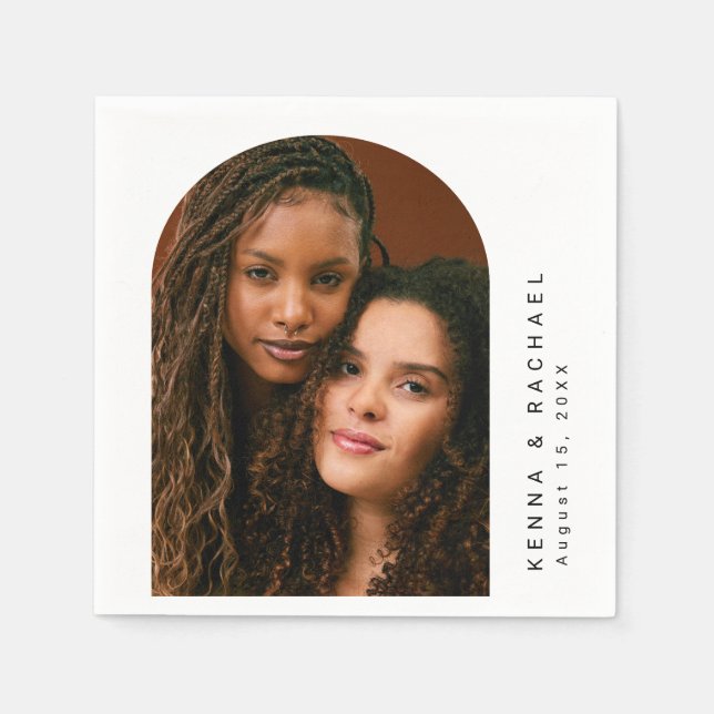 Serviette En Papier Votre Mariage photo Deux épouses LGBTQ (Devant)