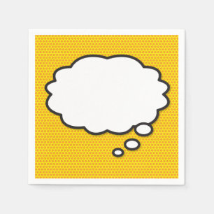 Serviette En Papier Votre message Pensez Bubble amusant Retro Comic Bo