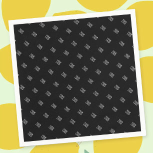 Serviette En Papier Votre Motif de logo simple et répétitif   Noir