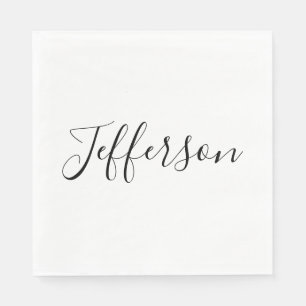 Serviette En Papier Votre nom   Script élégant