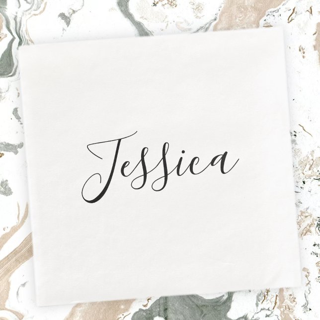 Serviette En Papier Votre nom | Script élégant (Créateur téléchargé)