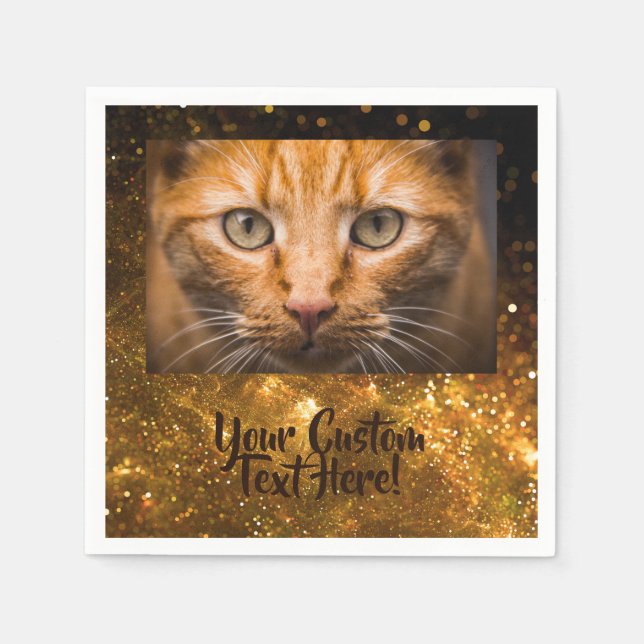 Serviette En Papier VOTRE photo en Parties scintillant personnalisées  (Devant)