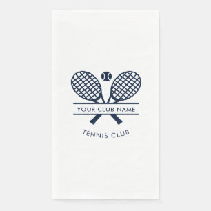 Serviette En Papier Votre Tennis Country Club Nom Marine Blue Logo