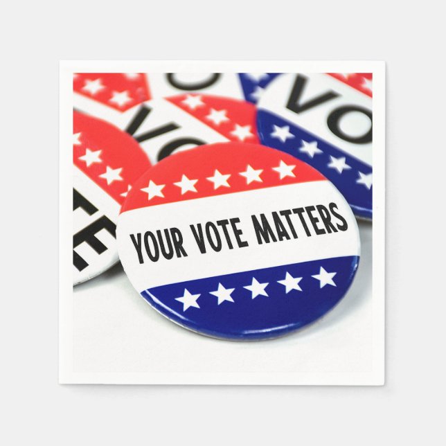 Serviette En Papier Votre vote compte le jeu d'élections (Devant)