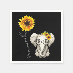 Serviette En Papier Vous Êtes Mon Sunshine Hippie Sunflower Elephant