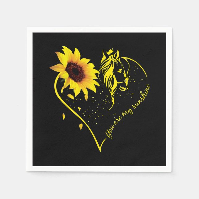 Serviette En Papier Vous Êtes Mon Sunshine Tournesol Et Cheval (Devant)