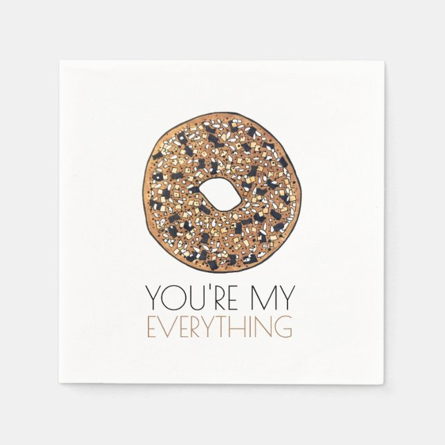 Serviette En Papier Vous êtes My Everything Bagel Petit déjeuner Amour (Devant)