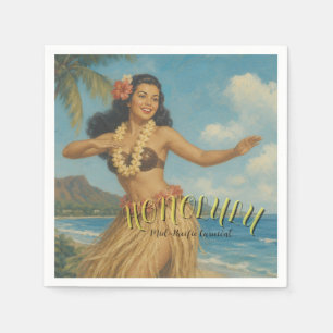 Serviette En Papier Voyage à Hawaï de style vintage