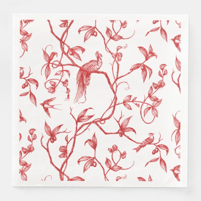 Serviette En Papier Voyage au Château Peacock Rouge (Devant)