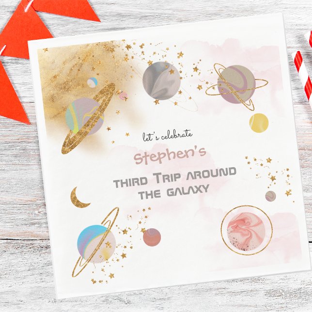 Serviette En Papier Voyage autour de la galaxie espace anniversaire (Créateur téléchargé)